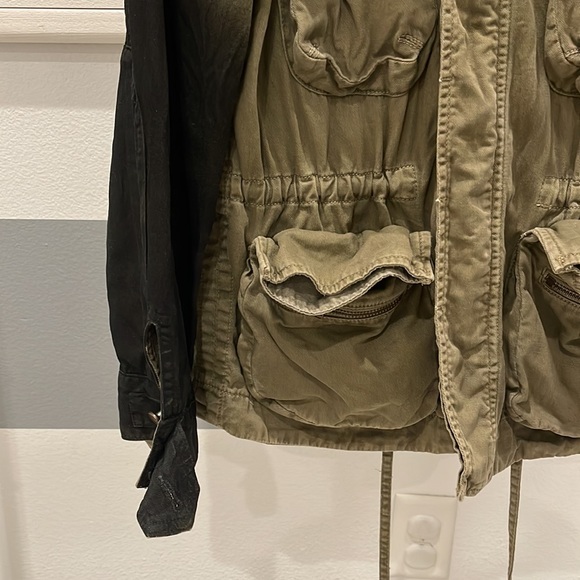 Current/Elliott the lone soldier military jacket w/ ombré coated sleeves, cotton - Picture 6 of 17